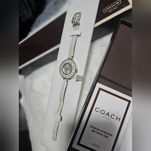 Rare Vintage COACH Bleecker Slim Leather Watch - Full Set w/ Box & Manual